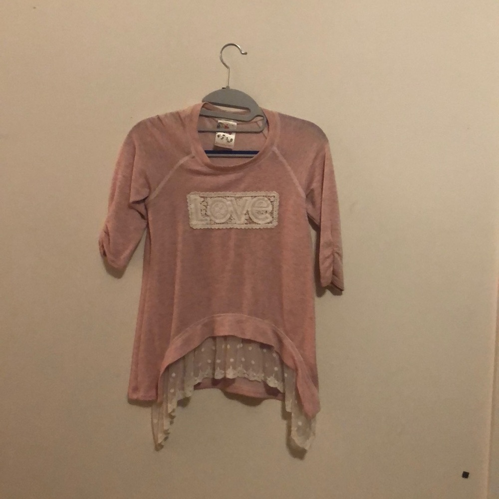 Long sleeve Lace Pink Love Shirt